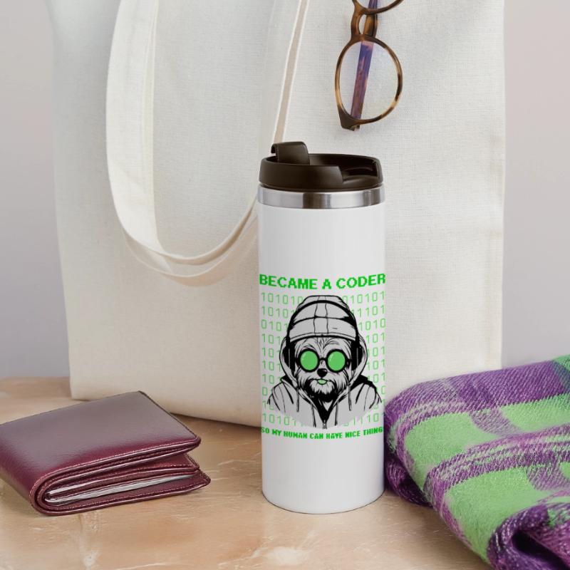 Devenu codeur – Hacker Dog Binary Look Mug isotherme panoramique
