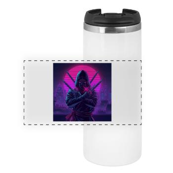 Neon ninja in Cybercity - Panoramic Thermal Cup - white - Front