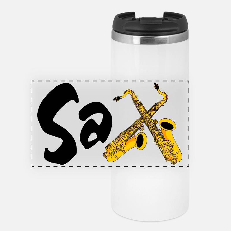 Sax Saxophone - Panoramic Thermal Cup - white