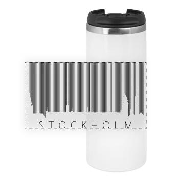 Stockholm Skyline Chemise design scandinave - Mug isotherme panoramique - blanc - Devant