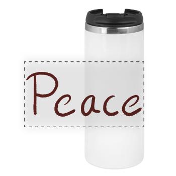 Frieden im Handletter-Stil - Panorama Thermobecher - Weiß - Vorne