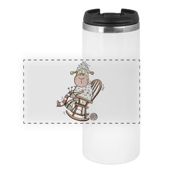 Tricoter des moutons I Chemise d'amusement de grand-mère - Mug isotherme panoramique - blanc - Devant