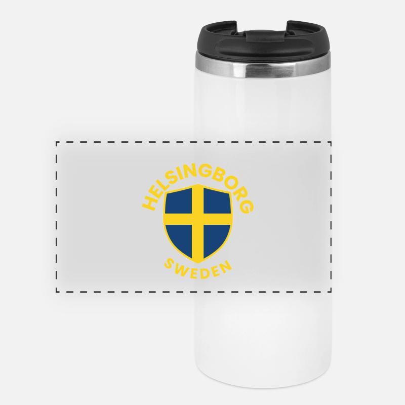 Bouclier de Helsingborg, Suède - Mug isotherme panoramique - blanc