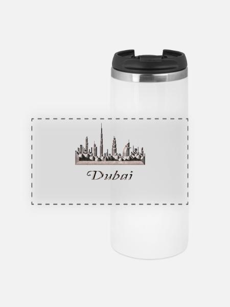Dubai - Panorama Thermobecher - Weiß