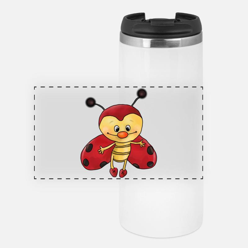 cute ladybug - Panoramic Thermal Cup - white