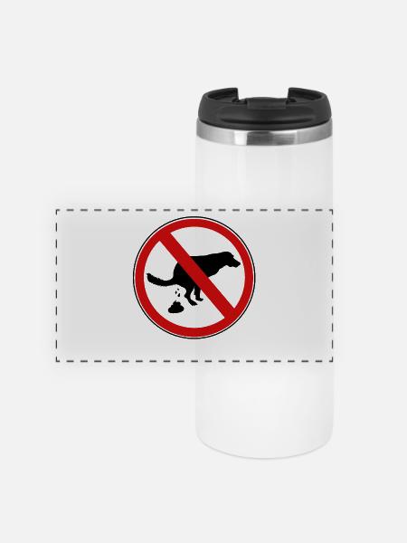 Hundescheiße Verbotsschild - Panorama Thermobecher - Weiß
