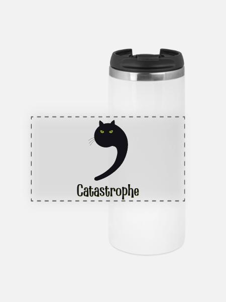 Catastrophe Katze Katzen Katastrophe - Panorama Thermobecher - Weiß