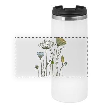 dried flowers flower meadow - Panoramic Thermal Cup - white - Front