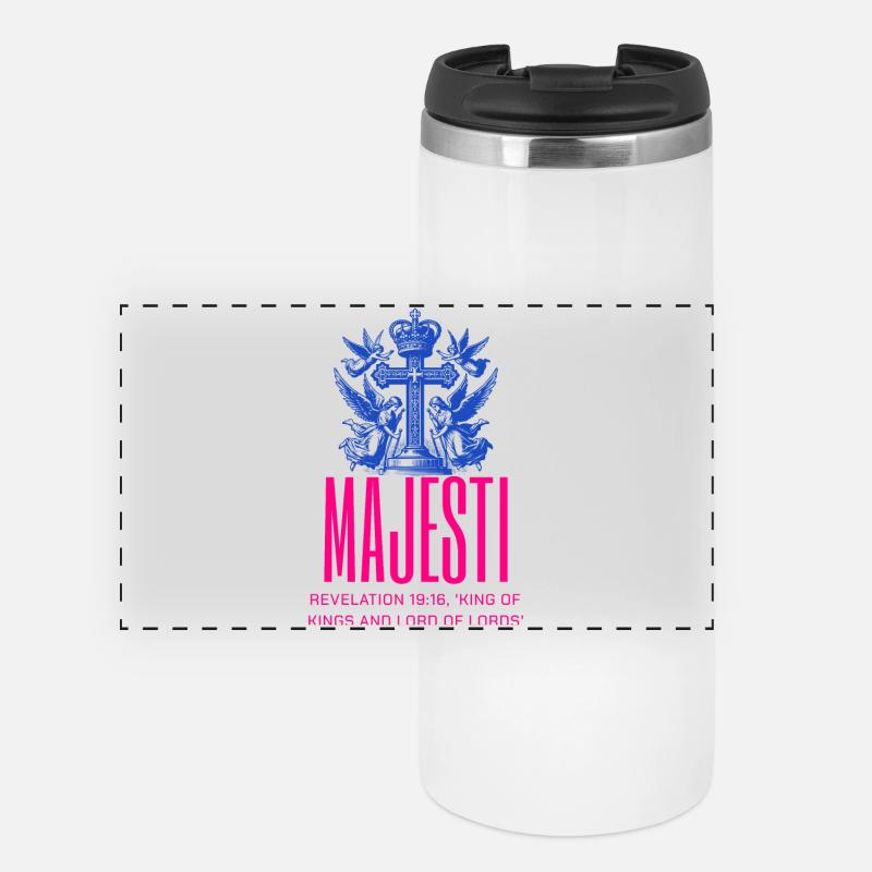 Majestic Bible Quote on Design - Panoramic Thermal Cup - white