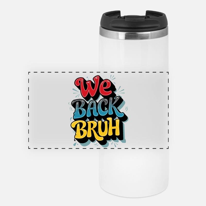 Conception de texte rétro joyeuse - Mug isotherme panoramique - blanc