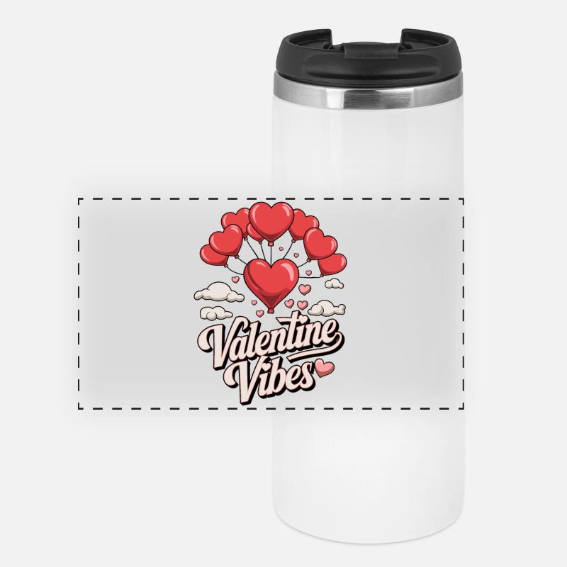 Valentine vibes for lovers on Valentine's Day - Panoramic Thermal Cup - white