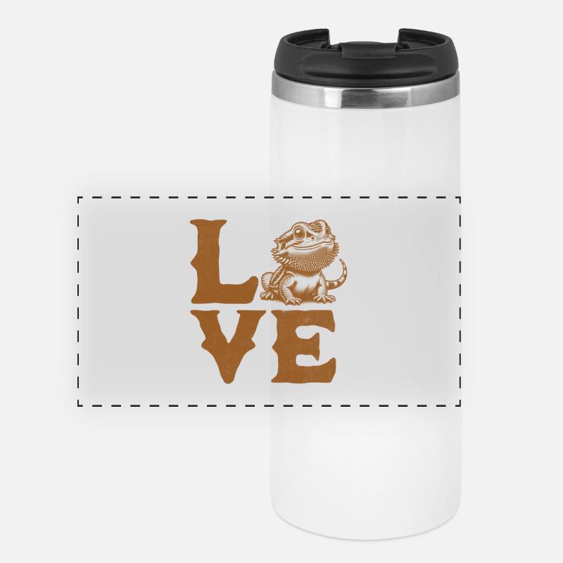LOVE Bearded Dragons Beardie Lover - Panoramic Thermal Cup - white
