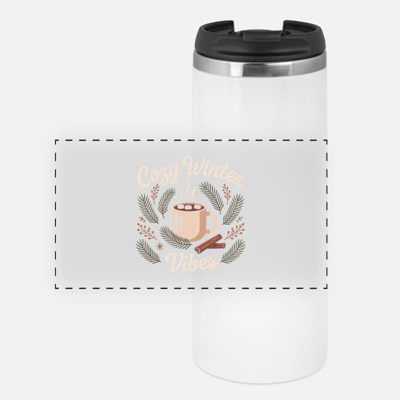 Warm winter motif - Panoramic Thermal Cup - white
