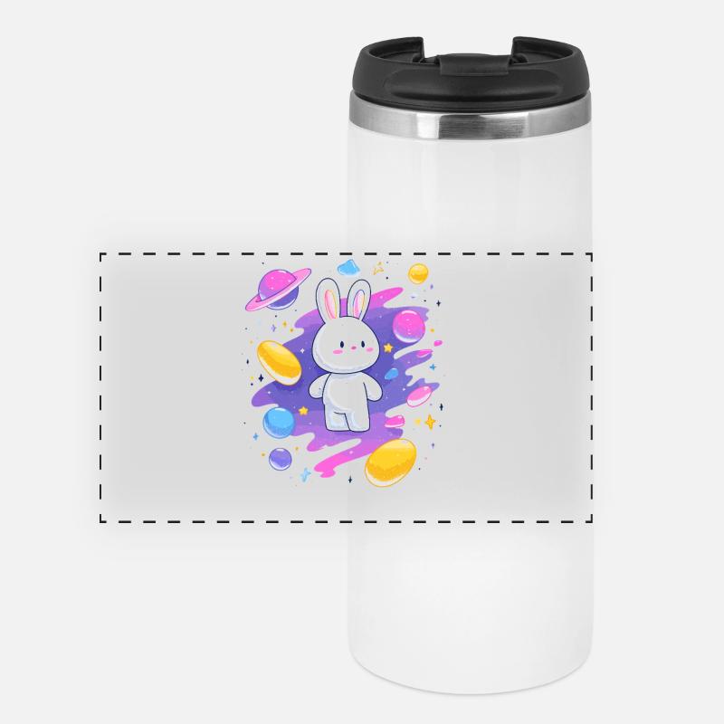 Galactic Rabbit in the Nebula - Panoramic Thermal Cup - white