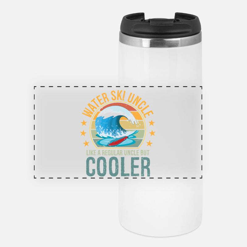 Waterski Uncle Uncle Day Ski Lover Uncle Water Ski - Panorama Thermobecher - Weiß