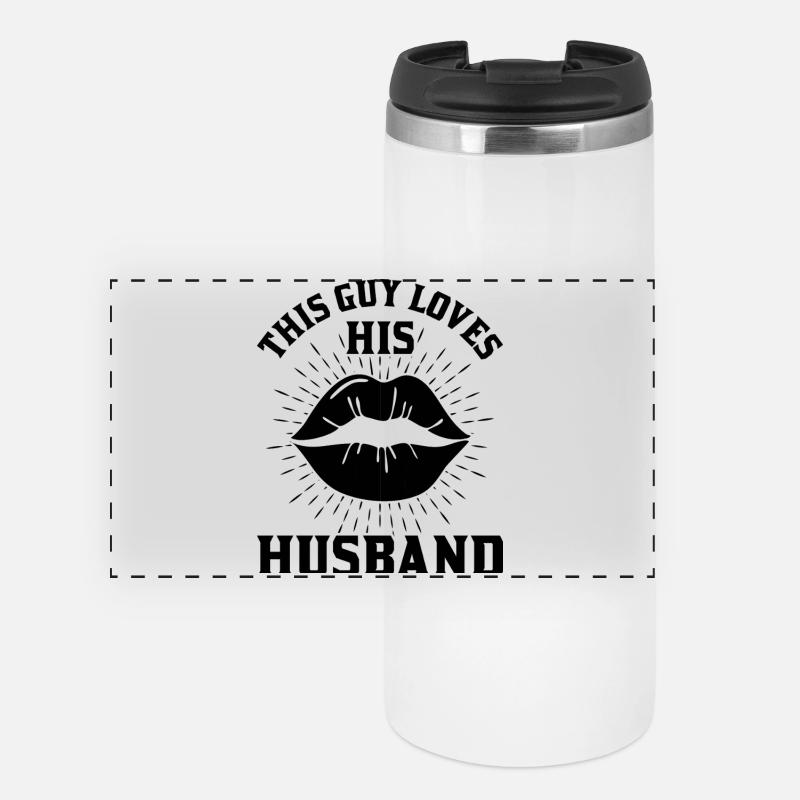 This guy loves his husband - Panoramic Thermal Cup - white