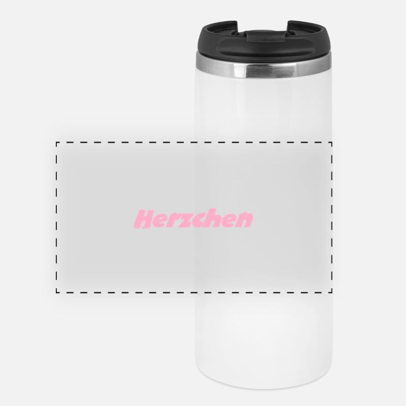 Herzchen Verspieltes Herz-Design in Pastellfarben - Panorama Thermobecher - Weiß