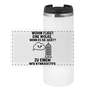 Cloud scratch children's joke - Panoramic Thermal Cup - white - Front