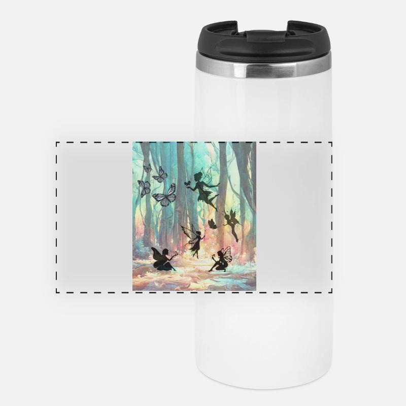 Rainbow Fairy Forest - Panoramic Thermal Cup - white
