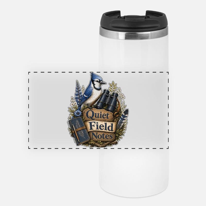 Nuages de notes de terrain calmes - Mug isotherme panoramique - blanc