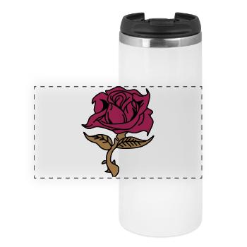 Rose (Blume) - Panorama Thermobecher - Weiß - Vorne
