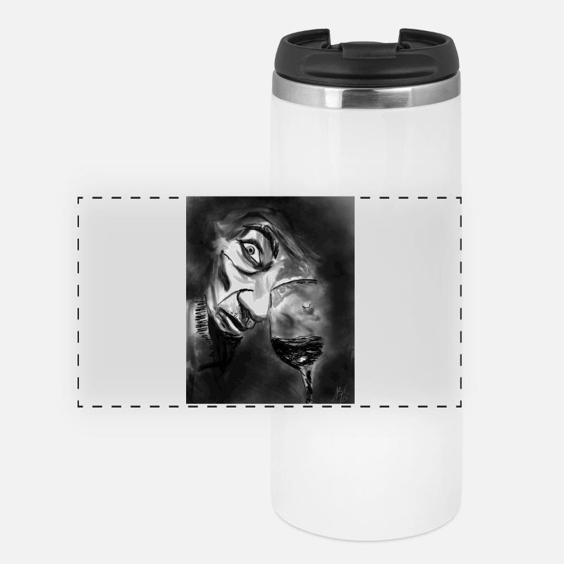 Monochrome Mirage-Glas und Blick - Panorama Thermobecher - Weiß