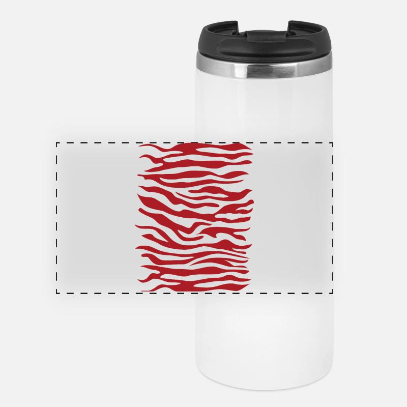 Zebra Pattern Red - Panoramic Thermal Cup - white