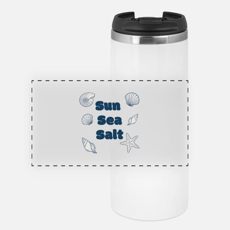 Sun Sea Salt Beach Ocean Coastal Summer Design - Panoramic Thermal Cup - white