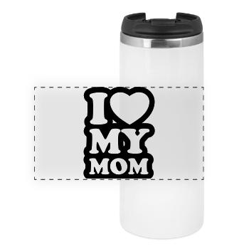 I love my mom - Ich liebe meine Mama - Panorama Thermobecher - Weiß - Vorne