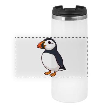 Papageientaucher Puffin - Panorama Thermobecher - Weiß - Vorne