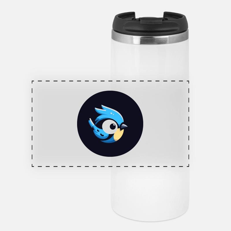 Cute Cartoon Blue - Panoramic Thermal Cup - white