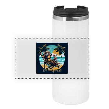 Singe de plage - Mug isotherme panoramique - blanc - Devant