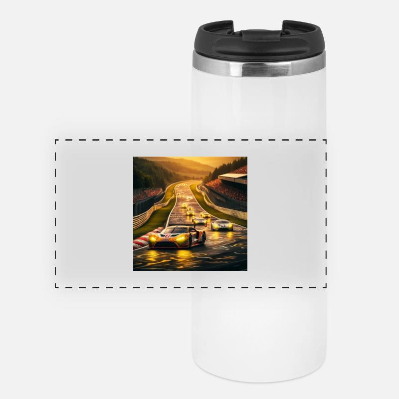 Race track in the evening light - Panoramic Thermal Cup - white