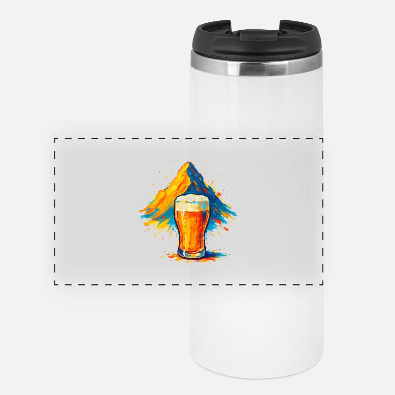 Explosion de couleurs du sommet de la bière - Mug isotherme panoramique - blanc