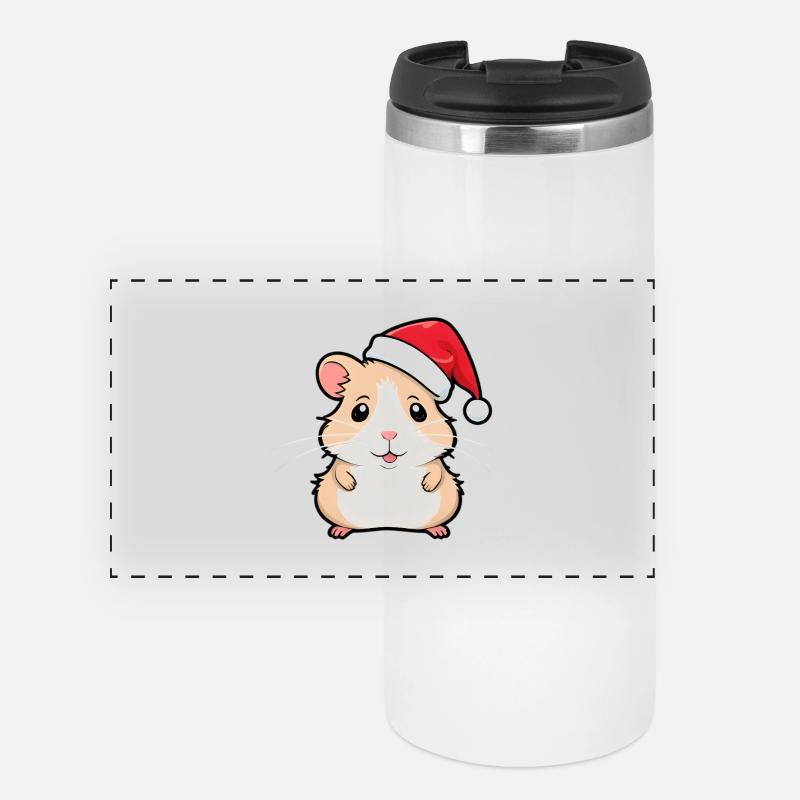 Hare? No Hamster Christmas - Panoramic Thermal Cup - white