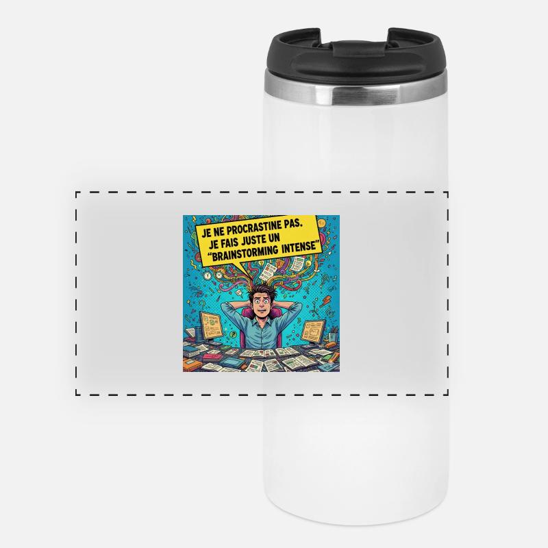 Brainstorming Intense Pop Art - Panoramic Thermal Cup - white