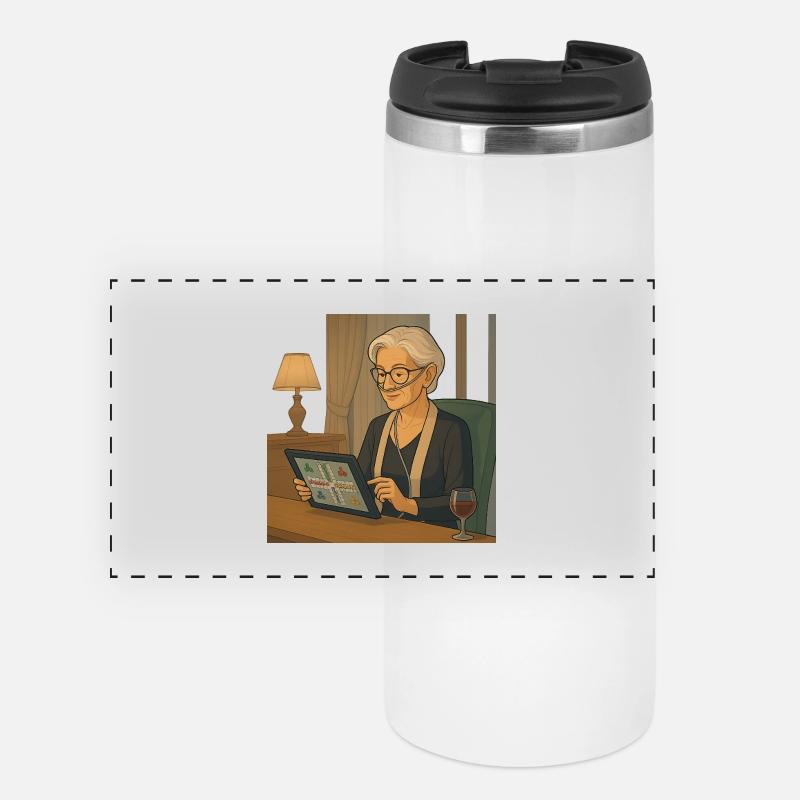 on tablet game night - Panoramic Thermal Cup - white