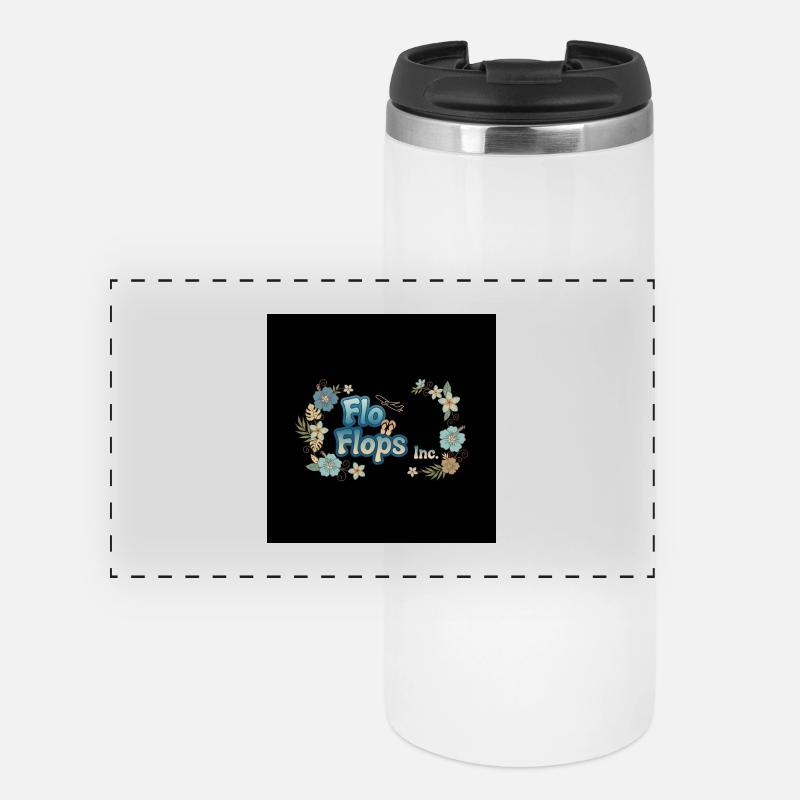 Flo Flops Floral Logo - Panoramic Thermal Cup - white