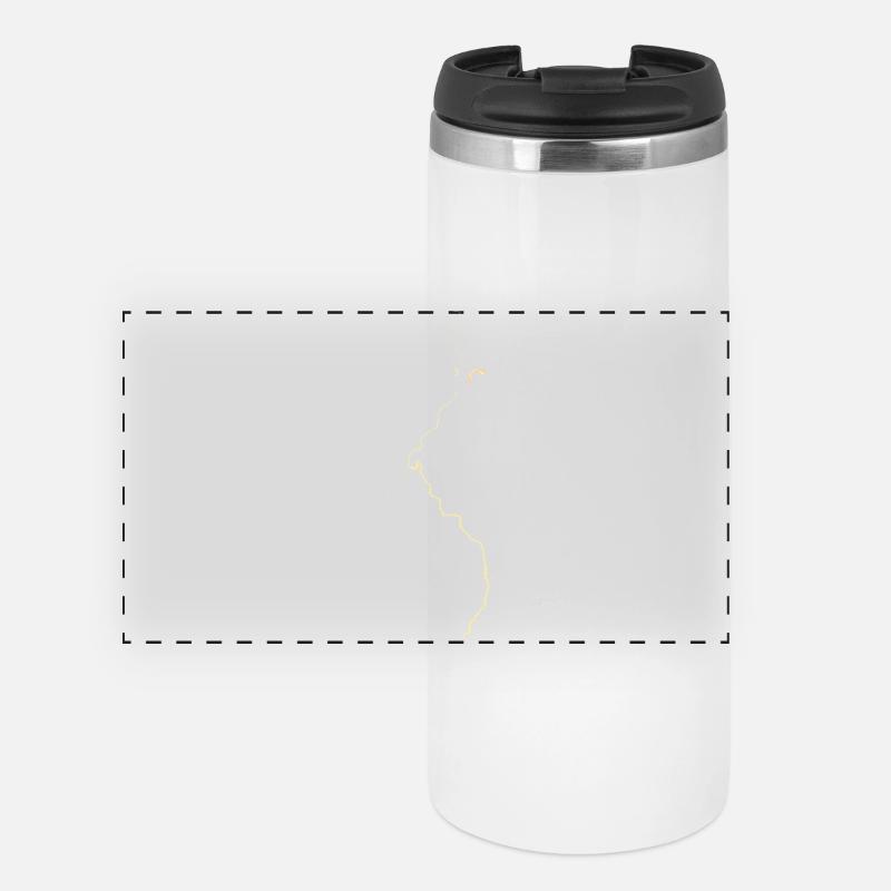 Golden veins on black - Panoramic Thermal Cup - white