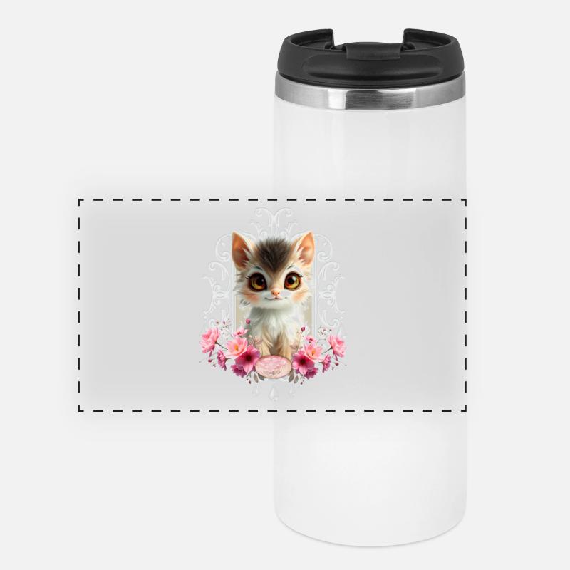 Lovely and fluffy kitten - Panoramic Thermal Cup - white