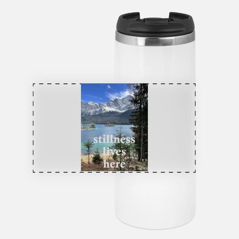 Seenlandschaft - Panorama Thermobecher - Weiß