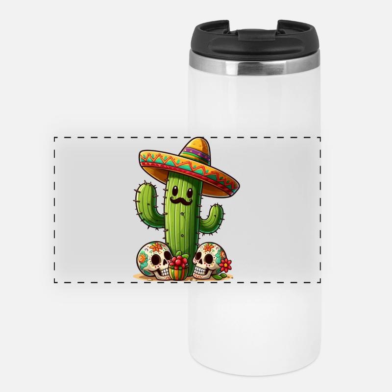 Funny cactus from Mexico - Panoramic Thermal Cup - white