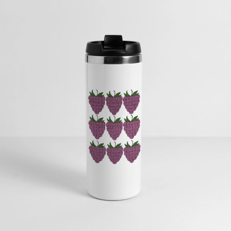 raspberry pattern textile Panoramic Thermal Cup