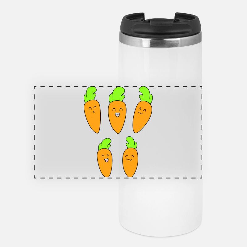 Cute carrot face - Panoramic Thermal Cup - white