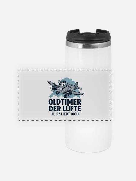Oldtimer der Lüfte Ju52 - Panorama Thermobecher - Weiß