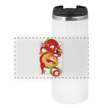 Dragon Chinois - Mug isotherme panoramique - blanc - Devant