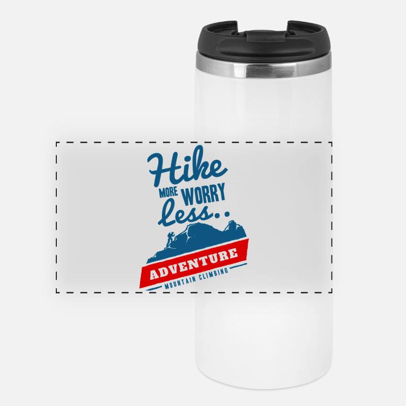 Hike More Worry Less Adventure - Panoramic Thermal Cup - white