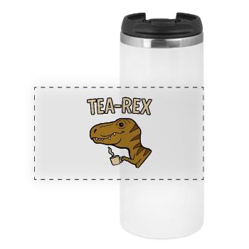 Thé Rex Dinosaure avec tasse - Mug isotherme panoramique - blanc - Devant