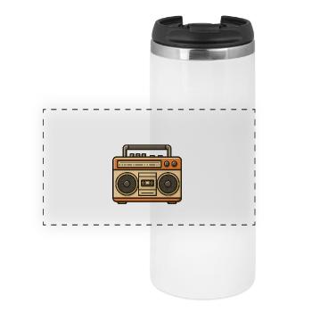 Vintage Boombox - Panoramic Thermal Cup - white - Front