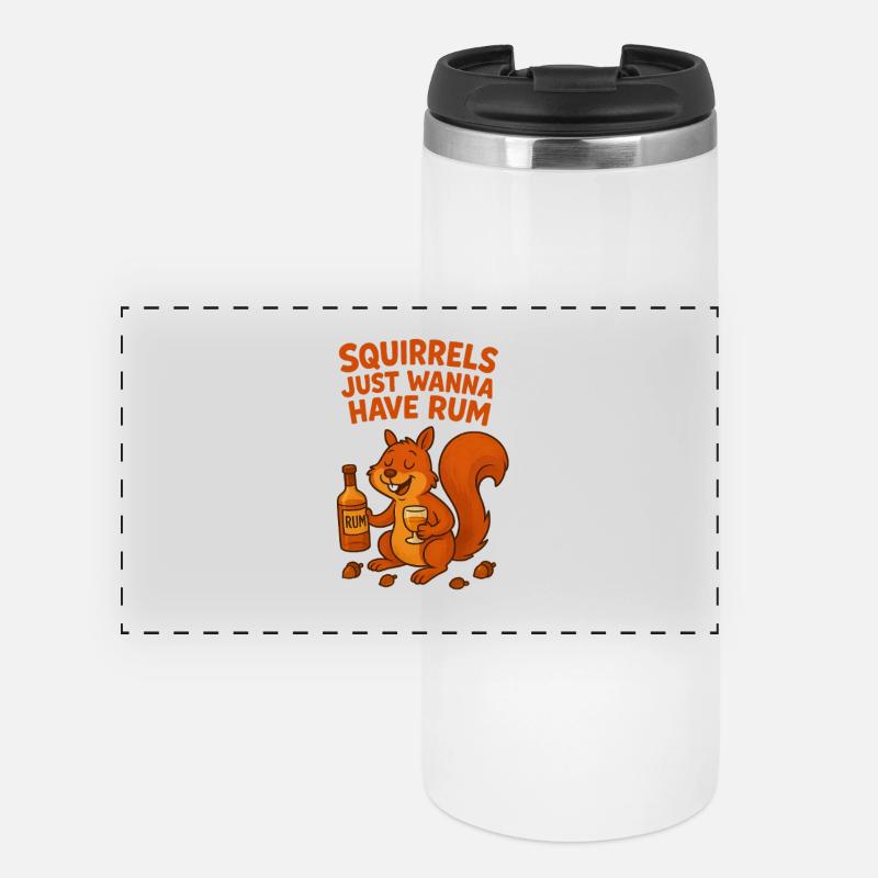 Squirrel with Rum and Humor - Panoramic Thermal Cup - white